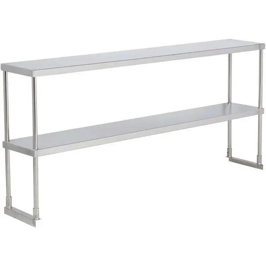 Elite Stainless Steel Double Deck Overshelf - 14" x 72"