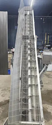 Used Rietz Screw Conveyor, 8.5” diameter x 132” long, 304 Stainless Steel