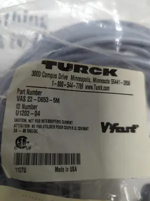 New | in-Stock TURCK VAS 22-D653-5M Cable & Wire Ohio US | Surplus Asset Holdings #1234920