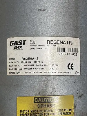 Used GAST GAST R6350A-2 BALDOR 36F360W384 Misc Electrical & Power Parts | ND Industrial Surplus #1214076