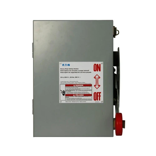 Eaton DH361UDK Safety Disconnect Switch, 30A, Non-Fusible, 3-Pole, 3-Wire [New]