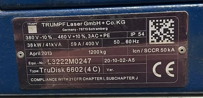 USED TRUMPF 6602