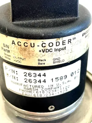 USED ACCU-CODER 725N-3600 ENCODER 26344 725N3600 SPEC323