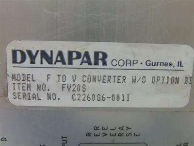 USED DYNAPAR F TO V CONVERTER W/O OPTION BD