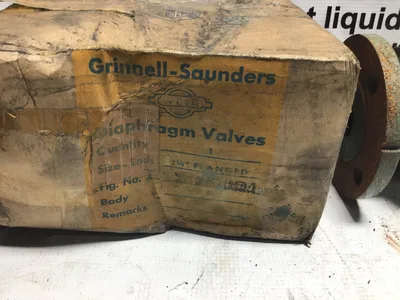 Plastic Lined Grinnell-Saunders 1 1/4 Flanged Diaphragm Valve