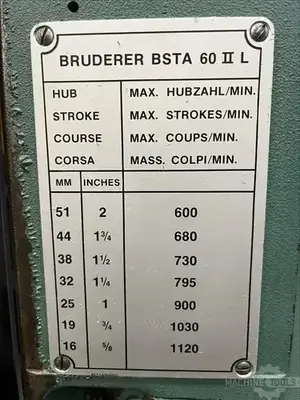 USED 1994 BRUDERER BSTA 60 II EL