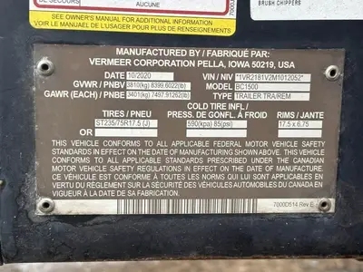 Used 2021 VERMEER BC1500 Wood Chippers Utah US | Global Remarketing #1285966