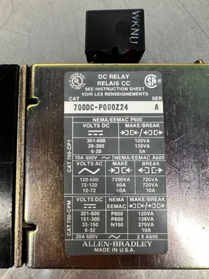 Allen Bradley 700DC-P000Z24 Ser. A DC Industrial Relay (4C-28)