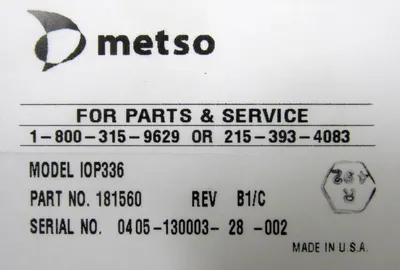 USED VALMET METSO IOP336 QUAD PAT MODULE 181560 REV B1/C