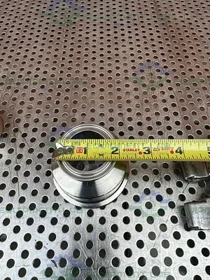 USED PICK HEATERS STAINLESS STEEL CHECK VALVE W/ 1.5" SANITARY FITTING