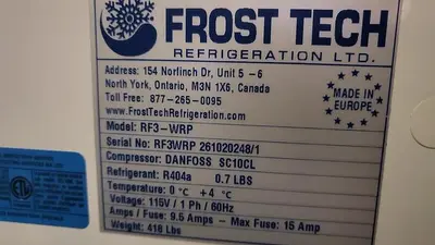 USED FROST TECH RF3-WRP