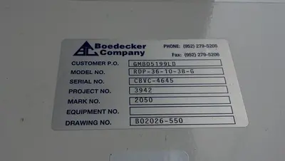 USED BOEDECKER RDPP36-10-3B-G