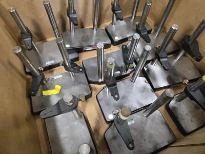 Approx (11) WM Riggs Double Post Surface Plate Fixture