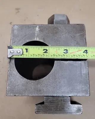 2IN BORING BAR HOLDER: HEIGHT 6-1/2”, WIDTH 4”, LENGTH 5-3/8”, BORE 2”