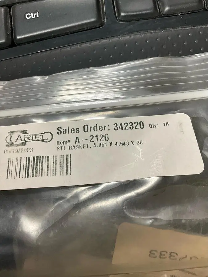 ARIEL STL GASKET, 4.861 X 4.543 X 30 PN: A-2126