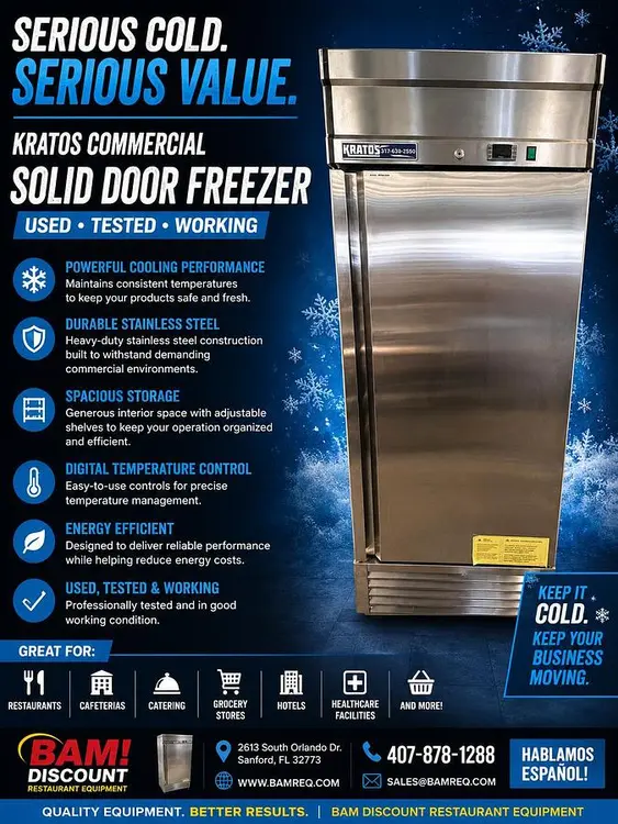 Used KRATOS 69K-765HC Freezers Florida US | BAM Discount Restaurant Equipment #1296386