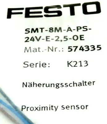 NEW SEALED FESTO SMT-8M-A-PS-24V-E-2,5-OE PROXIMITY SENSOR SMT8MAPS24VE25OE