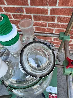 Used CHEMGLASS 20 LITER JACKETED GLASS REACTOR W/ STAND, IMPELLER Reactors California US | Equipment Lab #1394845