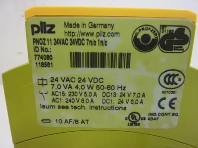 USED PILZ PNOZ1124VAC24VDC7N/O1N/C