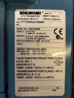 USED Rosemount 8712ESR2A1N5M4