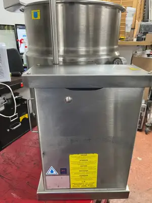 Used Cleveland Used Cleveland KET-12-T 12 Gallon Tilting 2/3 Steam Jacketed Electric Tabletop Kettle - 240V 3Ph Cooking Kettles Illinois US | Falcon Restaurant Supply #1375893