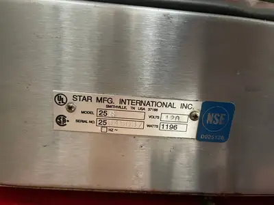 Used Star Used Star 25S Stainless Hotdog Roller Star Ambient Bun Box SS25-BB and Lighted Display 120V Concession Equipment Illinois US | Falcon Restaurant Supply #1375896