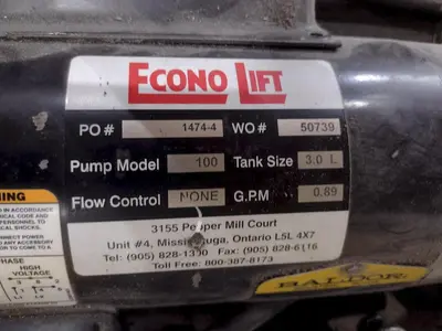 USED ECONO LIFT #SL36-40 HYDRAULIC DOUBLE ROLLER TOP STYLE LIFT TABLE, 110V: STOCK #20955