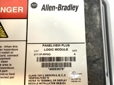 USED ALLEN-BRADLEY COLOR HMI W/ 2711P-RP8D LOGIC MODULE
