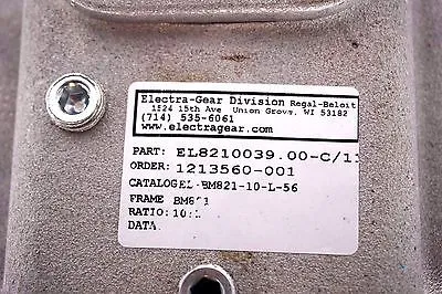 NEW ELECTRA GEAR EL-BM821-10-L56 GEAR BOX ELBM82110L56