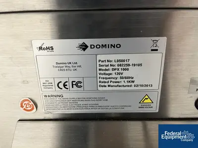 Used Domino Domino Printer System, Model D320i Print Head Ink Jet Coders & Printers Ohio US | Federal Equipment Company #1566144