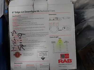 Halo, Nutone, Rab Misc. Electrical Items