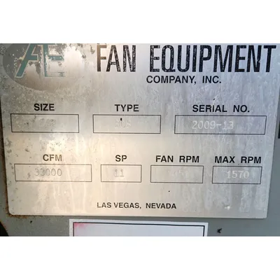 USED FAN EQUIPMENT CO. BCS
