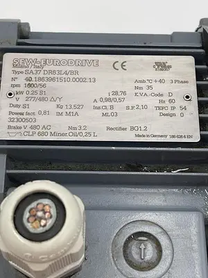 Used SEW EURODRIVE SEW EURODRIVE SA37/DR63L4/BR Misc Electrical & Power Parts | ND Industrial Surplus #1215247