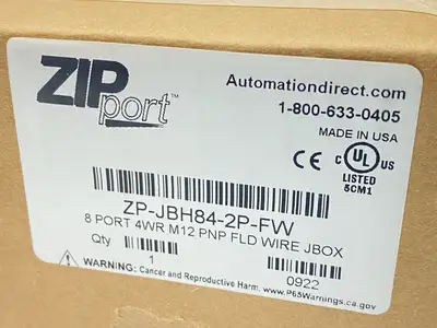 NEW AUTOMATIONDIRECT ZIPPORT JUNCTION BLOCK 8-PORT M12 5-PIN 3A 48V