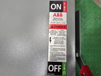 NEW 400A GE ABB THF3365AR Fusible Safety Disconnect Switch 600VAC NEMA3R 3 POLE