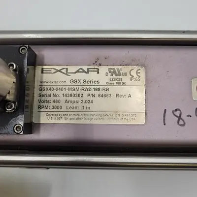 USED EXLAR EXLAR EGSX40-0401-MSM-RA2-168-RBXLAR LINEAR ACTUATOR