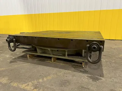 60" X 60" SHIBAURA MODEL #BFT-13CW2 T-SLOTTED ELECTRIC POWERED ROTARY TABLE: STOCK #19526