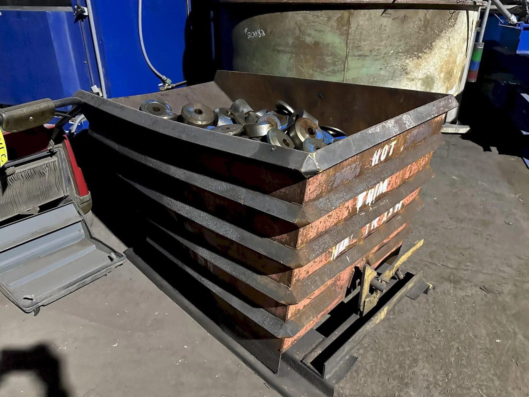 63" X 36" X 38" HIGH SELF DUMPING TILT HOPPER: STOCK #21204