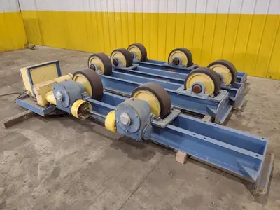 40 TON (80,000 LBS) x 15' WEBB MODEL R-500 POWERED TANK TURNING ROLLS; 1 DRIVE & 3 IDLERS