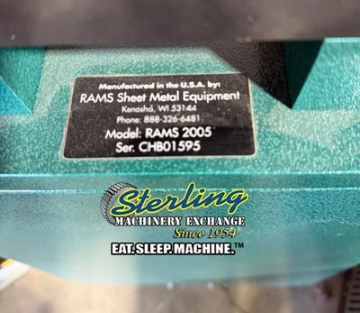 Used RAMS SHEET METAL EQUIPMENT RAMS - 2005 Box & Pan Brakes including Finger California US | Sterling Machinery Exchange #1467011