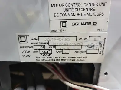 USED SQUARE D MODEL 6