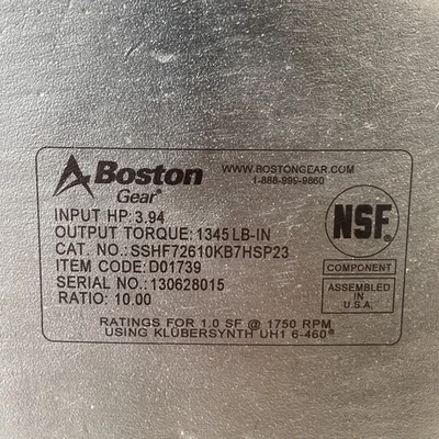 NEW Boston Gear SSF726-10K-B7-HS-P23