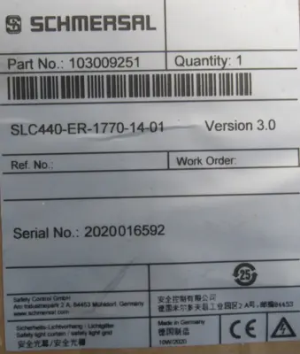 NEW SCHMERSAL SLC440-ER-1770-14-01 SAFETY LIGHT CURTAIN SET 103009251