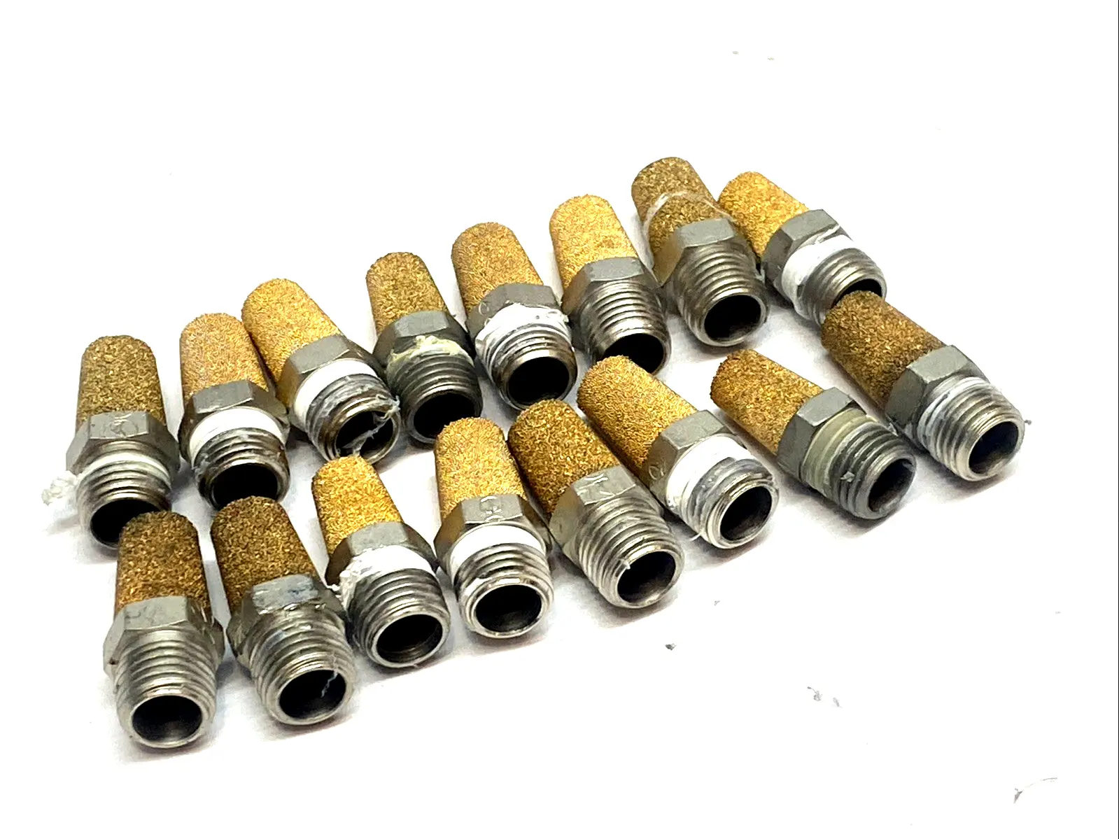 USED MILTON EXHAUST MUFFLER 1/4" NPT SINTERED BRONZE LOT OF 16