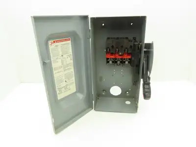 Square D HU362 Safety Disconnect Switch 60A 600VAC 60HP 3Ph Non Fused