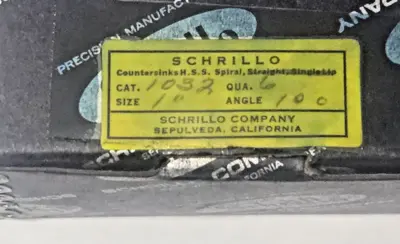 Schrillo 1" High Speed Steel Countersink 100 Degree #1032 1/2 USA Lot of 2