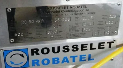 Rousselet Robatel RC 30 VxR XP basket centrifuge, Hastelloy C-22.
