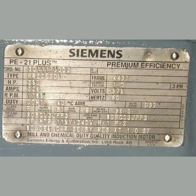 Siemens 250 HP Explosion Proof Electric Motors