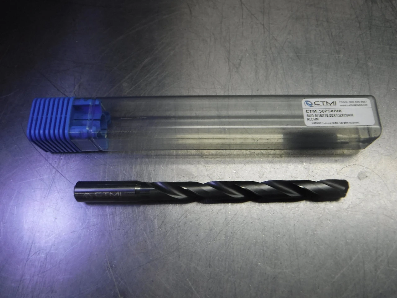 CTMI 9/16" Coolant Thru Carbide Drill 8xd 9/16x16.00x152x204IK ALCRN (LOC555)