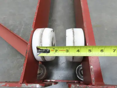 Underhung Bridge Crane Push End Truck 3.25"-7" Beam Flange 48"L 4" Poly Wheels